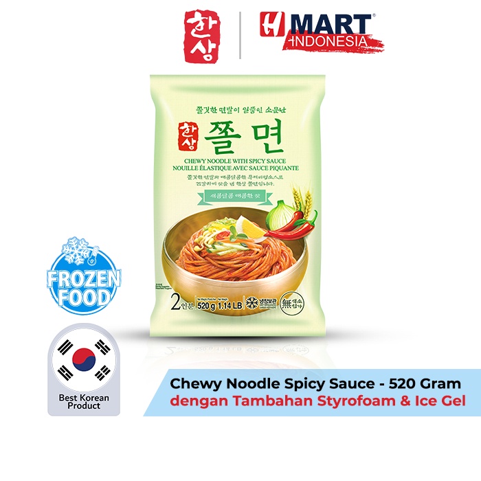 

Hansang Chewy Noodle Spicy Sauce dengan Styrofoam dan Ice Gel