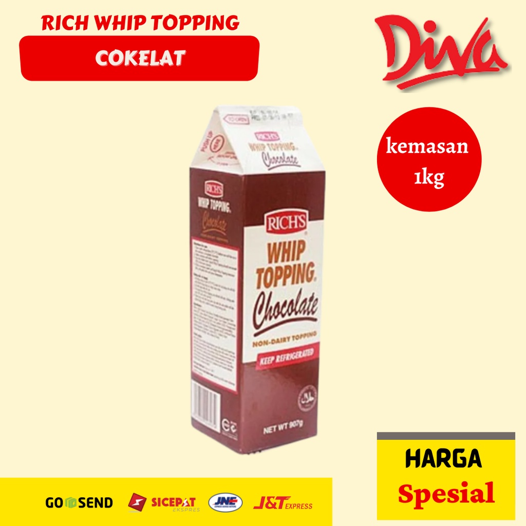 

[1ltr] Rich Whip Topping Coklat / Rich's Whipping Chocolate