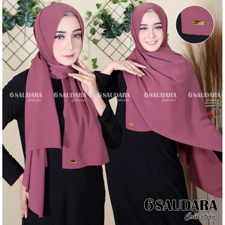 Pasmina Silk Crincle Viral ori Enam saudara