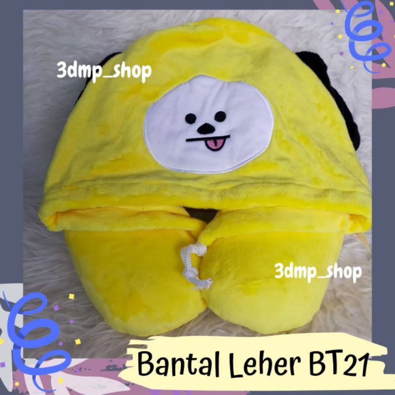 Bantal Leher Hoodie Penutup Kepala BT21 BTS KPOP cooky chimmy tata shooky koya rj