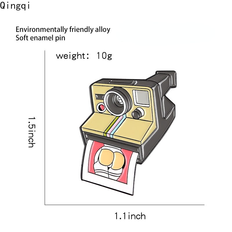 Bros Pin Enamel Bentuk Kartun Pantat Kamera Lucu Gaya Retro