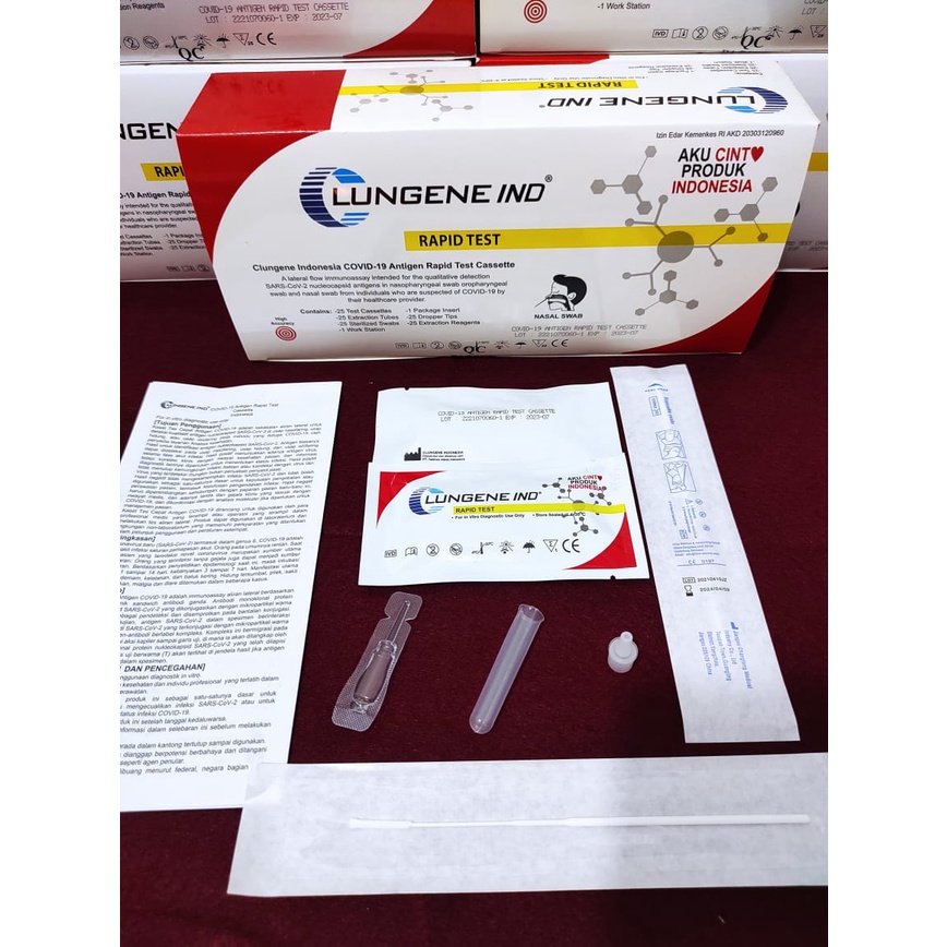 Jual Alat Rapid Antigen Swab NASAL Clungen IND 1pcs Komplate Test Covid ...