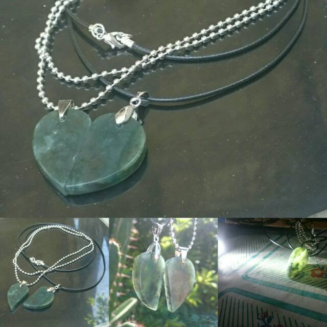 Kalung Liontin Couple Love Giok Blue Jade Aceh