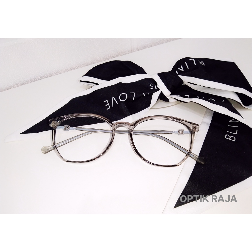 FRAME PLASTIK BULAT GREY TRANSPARANT AB 8175