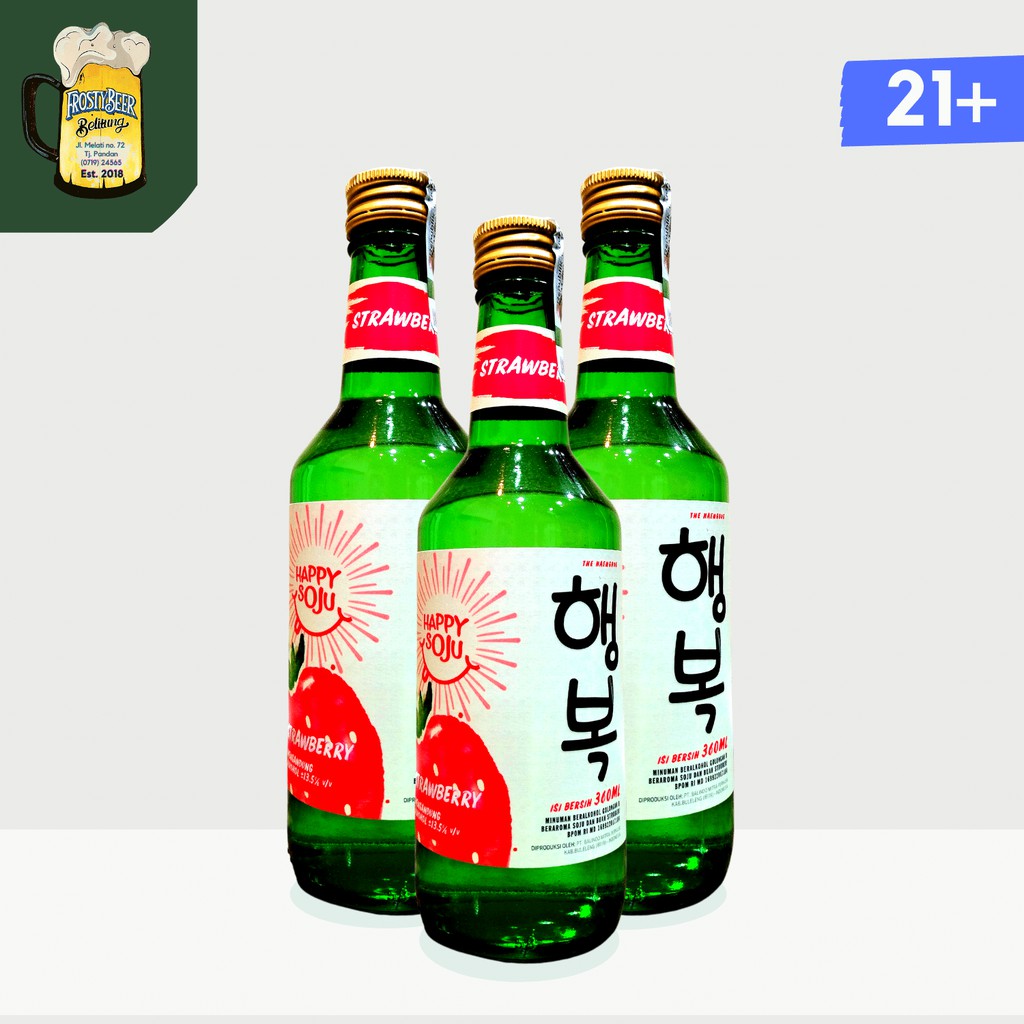 Jual Happy Strawberry Soju 135 360 Ml Stroberi Korea Mirip