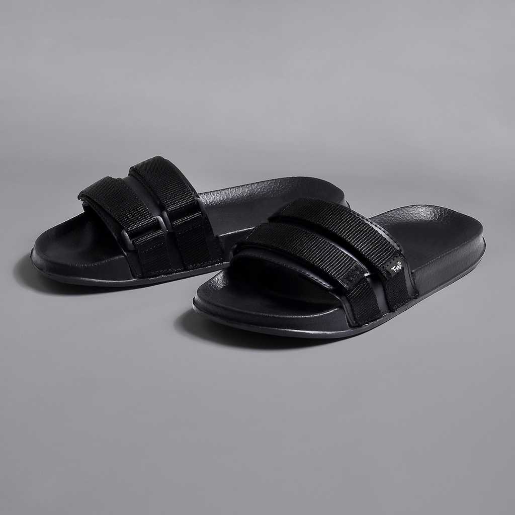 Sandal Pria Slide Footstep Footwear - Mono Black-1
