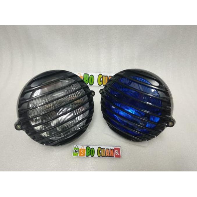 Lampu depan bulat grill custom japstyle cafe racer tralis harley japs | Lampu Motor