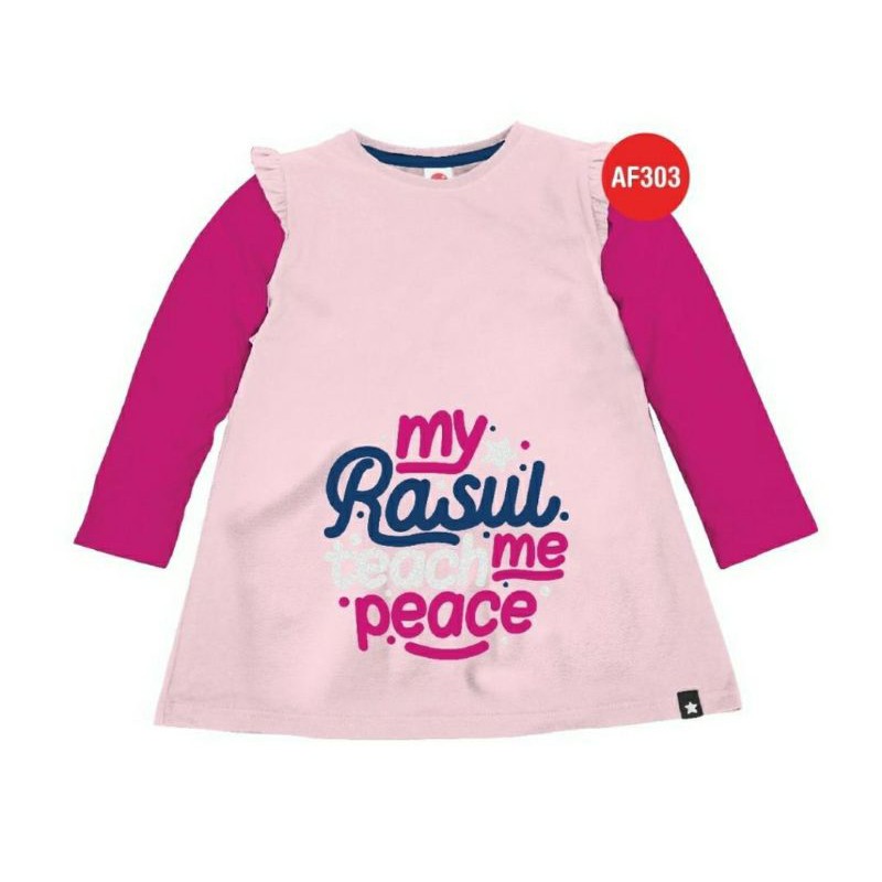 Kaos Couple Afrakids AF302 dan AF303 &quot;My Rosul Teach Me Peace&quot;