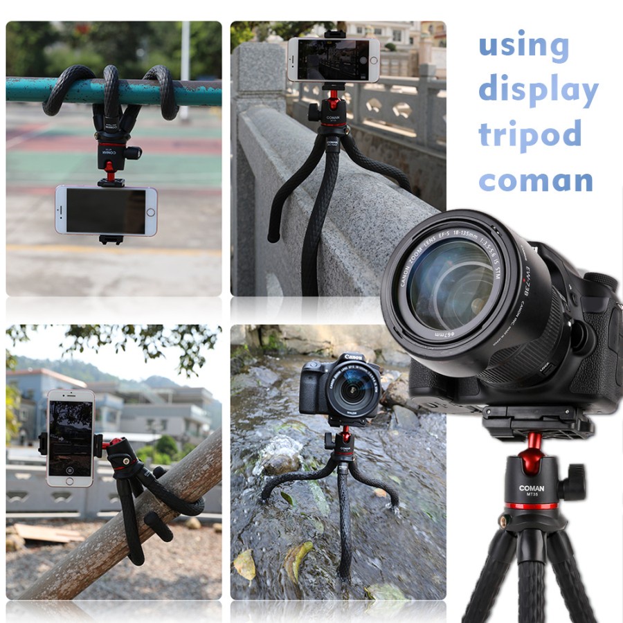 TRIPOD COMAN GURITA MT-35 GORILLA POD TRIPOD CAMERA HANDPHONE FLEKSIBEL 27Cm