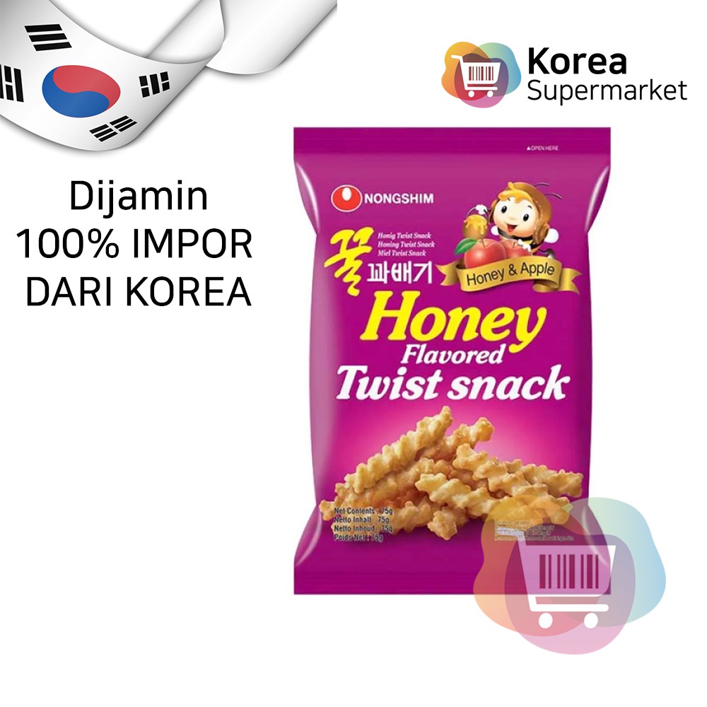 

Nongshim Honey Twist Snack- Makanan Ringan Rasa Madu Dan Apel 75gr