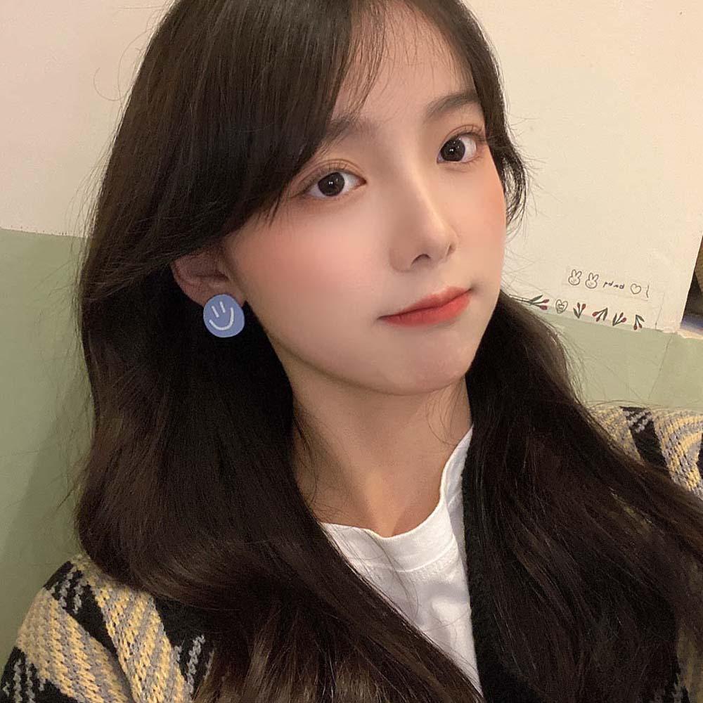 Rebuy Smile Earrings Lucu Manis Wanita Asimetris Kartun Fashion Perhiasan