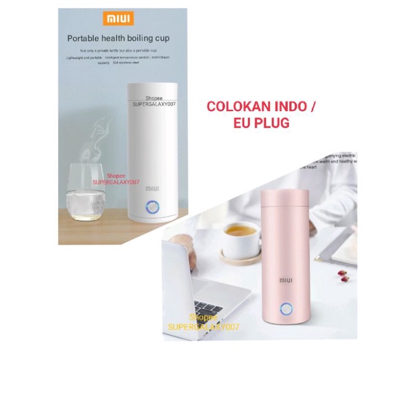 MIUI Termos Air Panas Portable Electric Kettle Water Boiler Traveling Bottle Stainless Steel Botol A