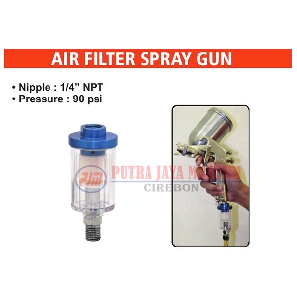 Filter 1/4 Air Saringan Cat Spray Gun Air Water Oil Filter Sparator + Coupler Sambungan Selang SF PF