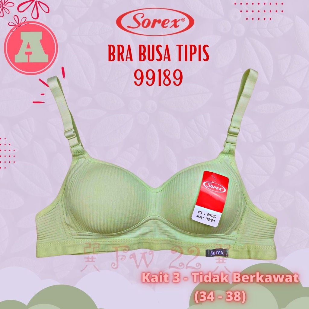 Bh Sorex Tanpa Kawat 99189 Bra Busa Tipis dengan Model Garis - Garis Berbahan Lembut