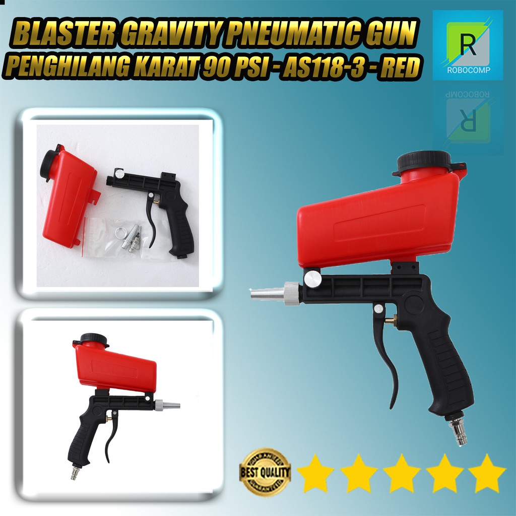 Sand Blaster Gravity Pneumatic Gun Penghilang Karat 90 PSI - AS118-3 - Red