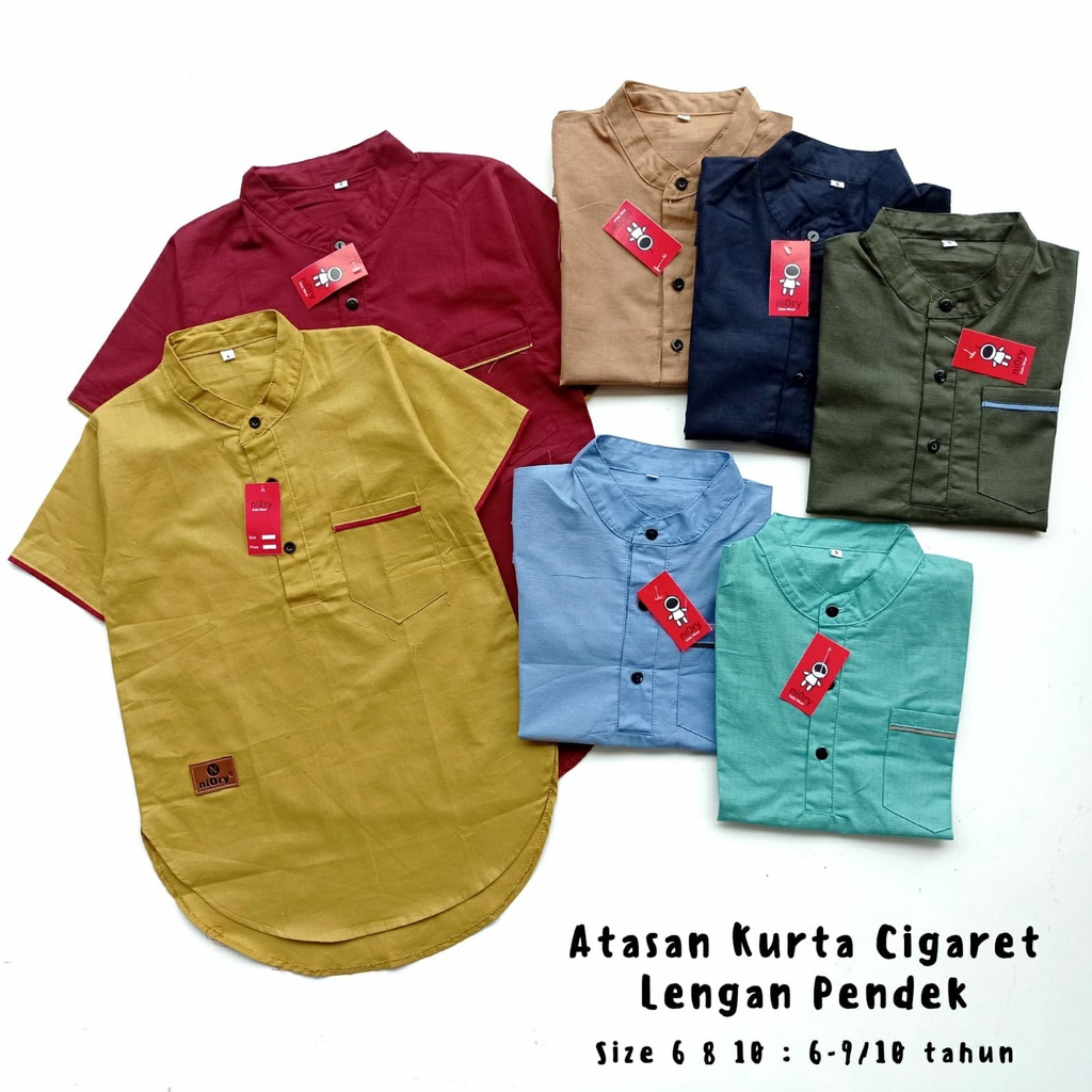 Kemeja Koko Kurta Anak / Koko Turki Anak Usia 6 - 9 Tahun