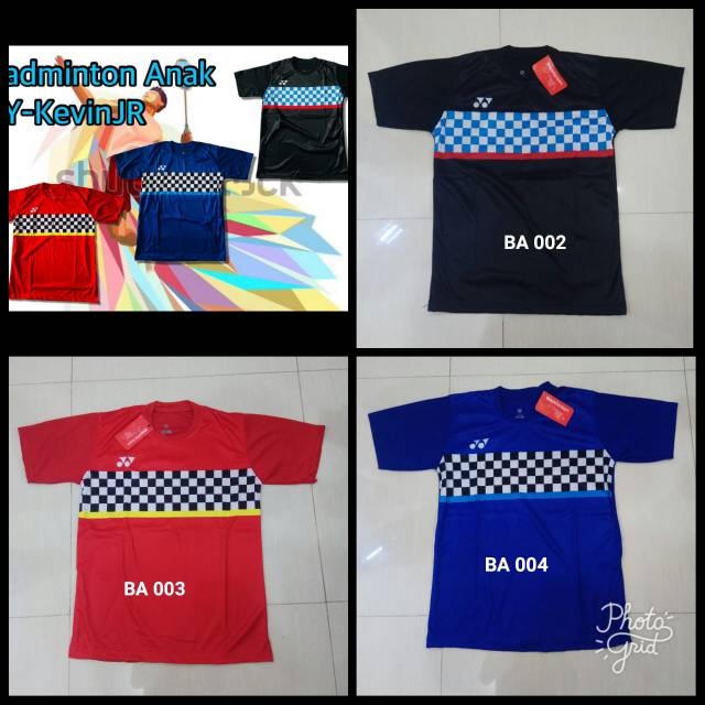 Baju Badminton Anak Kaos Badminton Junior Usia SD SMP Baju Yonex Junior Yy Kevin