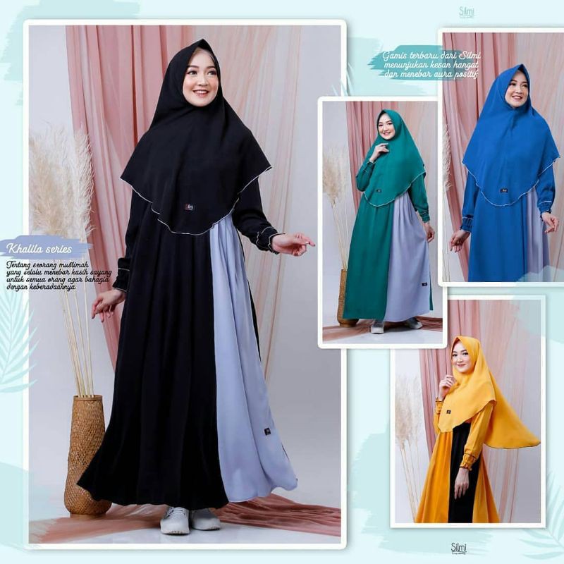 Gamis Syar'i KHALILA DRESS (dress + syar'i hijab) by Silmi Fashion