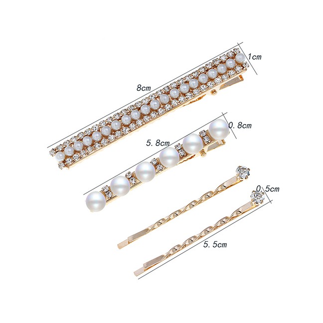 LRC Jepit Rambut Fashion Set Pearl-studded Alloy Hair Clip F57407