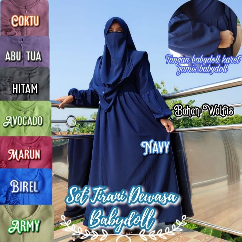 set gamis Tirani BabyDol,model tangan princess + free cadar