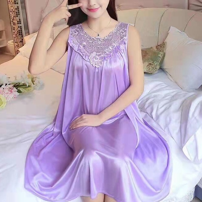 [COD] daster jumbo piyama satin wanita baju tidur jumbo LD120