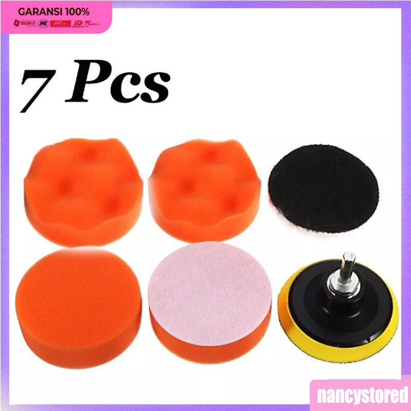 Busa Spon Pad Poles Body Mobil Motor 7Pcs 3 Inch  Polish Coumpound Buffing Wax