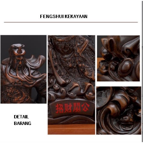 Patung Kwan Kong/Guan Yu/Kuan Kung/Guan Gong Dewa Kekayaan Ukuran Besar