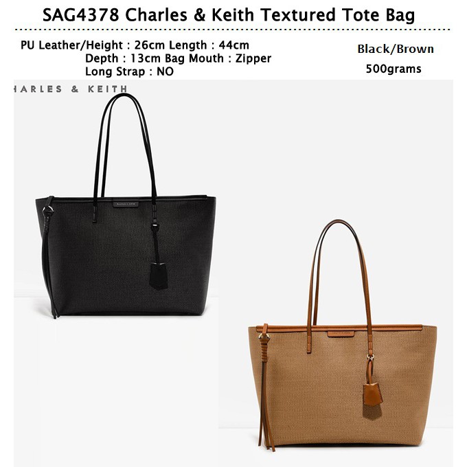 charles and keith textured tote bag