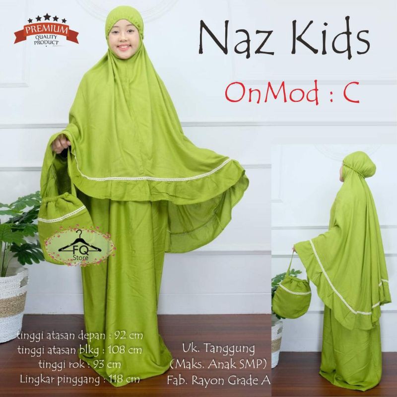 mukena anak naz kids - mukena anak sd smp + mukena kids motif lucu