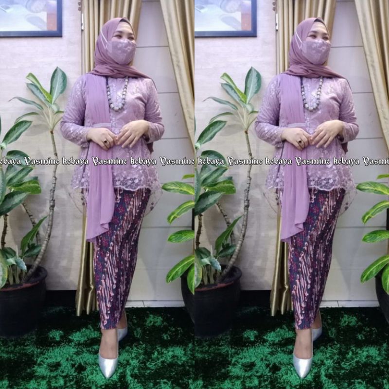 SETELAN AURORA SELENDANG LILAC/LAVENDER /KEBAYA WARNA UNGU