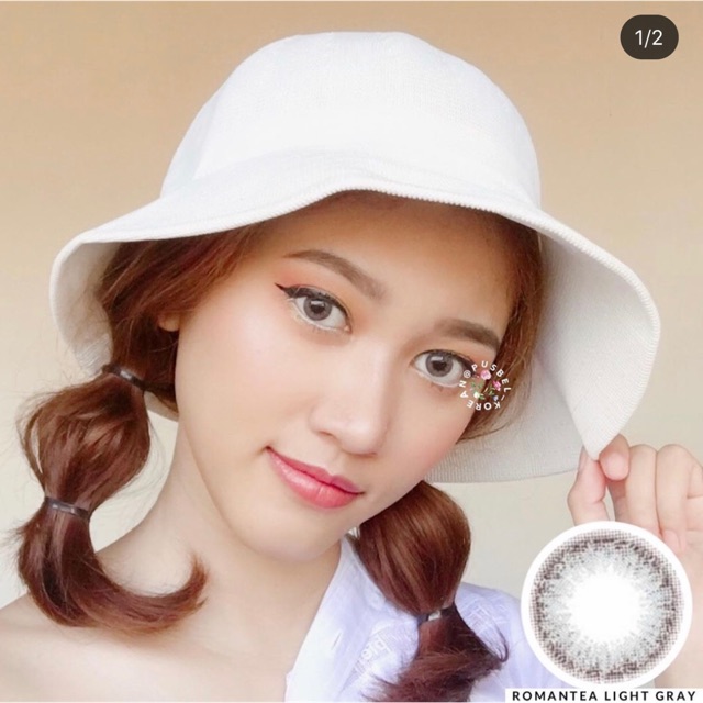 Romantea light gray &amp; beige softlens original korea