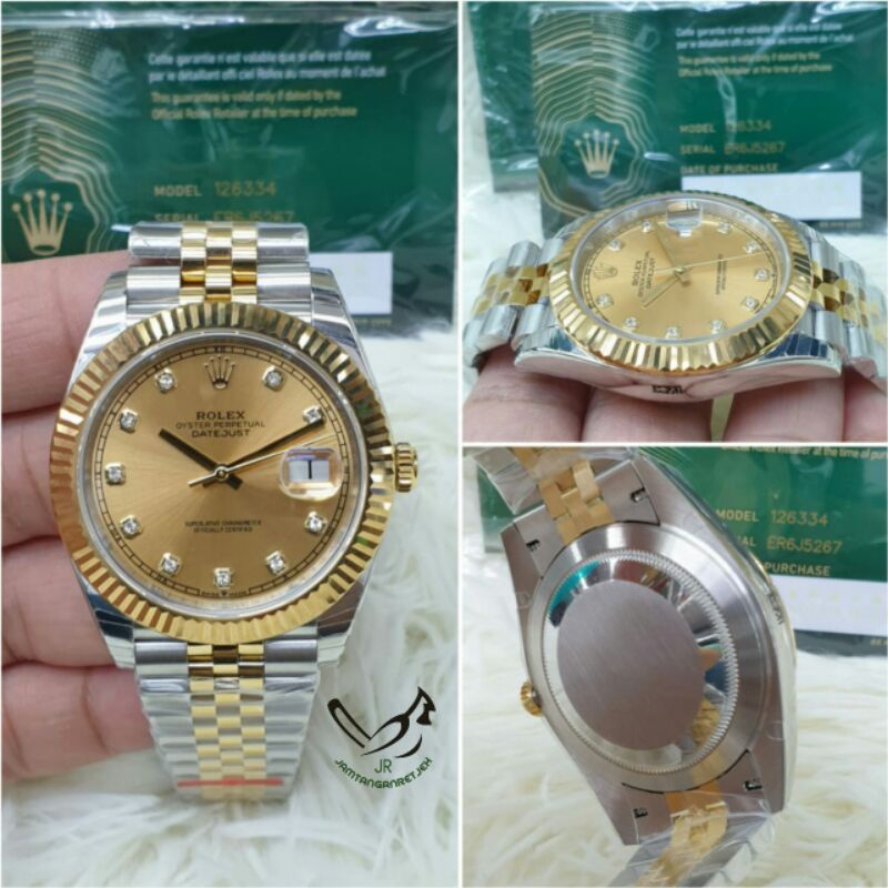 jam tangan rolex datejust pria automatic mesin swiss kualitas original