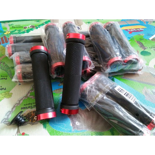 o 6 Handgrip sepeda MTB karet empuk Lock