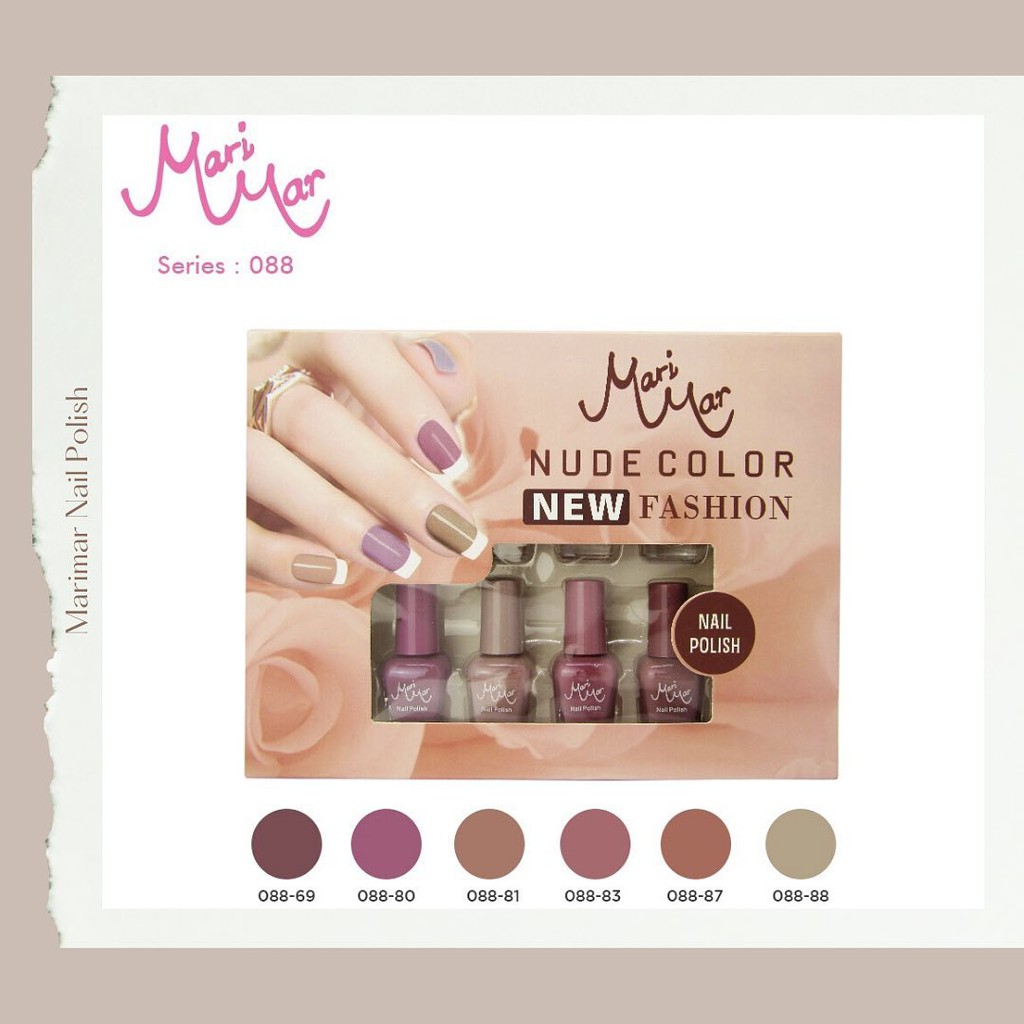 (BOSS) [ECER] MARIMAR Nude Color Nail Polish New  - 8ml | Cat Kuku | Kutek Kuku (kode : 088|089)