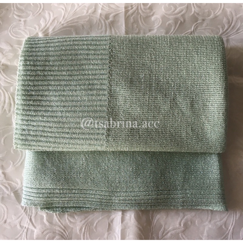 pasmina gliter rajut premium | kerudung pashmina pengantin-Hijau sage