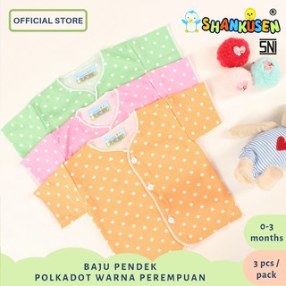 Setelan Baju  Bayi  Pendek Shankusen  Polkadot Warna Cewe 3 