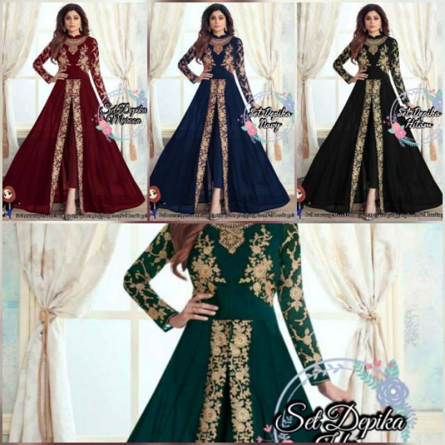 Set Depika / Setelan Gamis India / dress India / dress depika