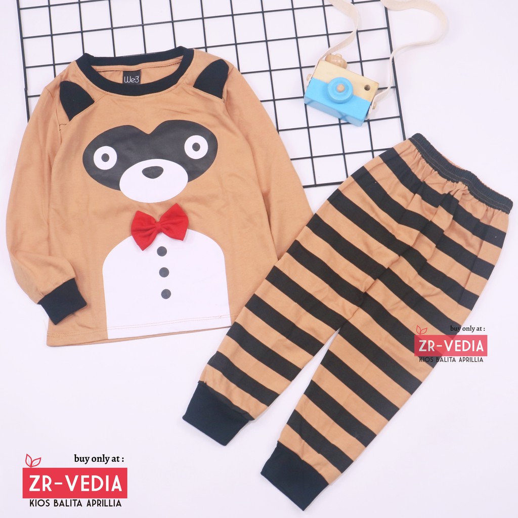 Piyama Animal uk 1-10 Tahun / Kaos Tidur Karakter EXPORT QUALITY Baju Anak Laki Kids Celana Panjang