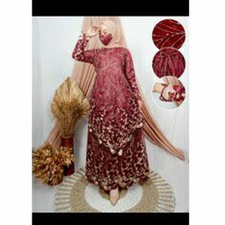 Gamis Dress Kebaya Brokat Mix Puring Terbaru Shopee Indonesia