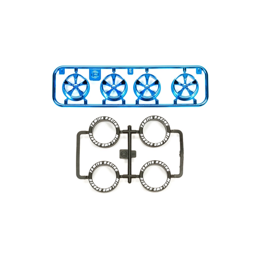 Tamiya Low Profile Tire & Wheels Set (5 Spoke) - Item 95332