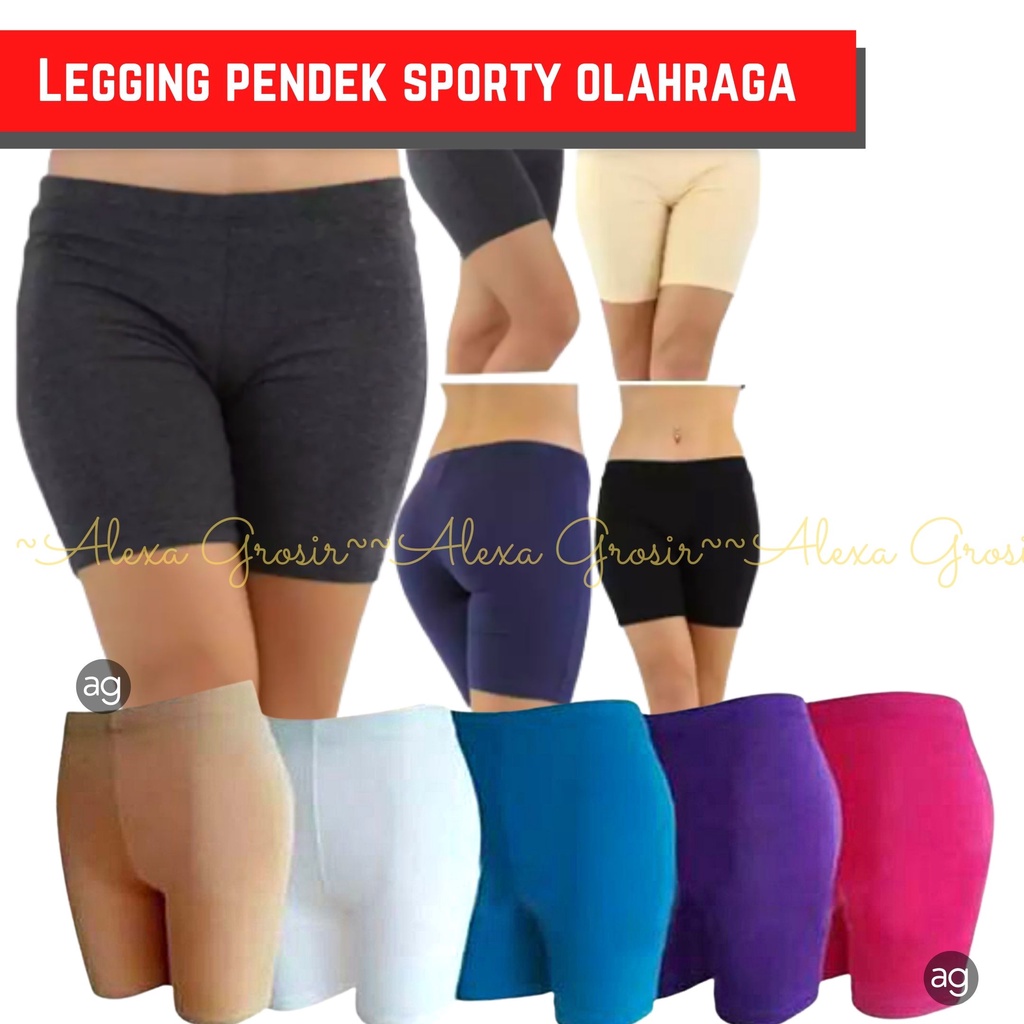 GROSIR 12 PCS Legging pendek Jumbo dan standar / HOTPANTS/celana pendek senam sporty olahraga