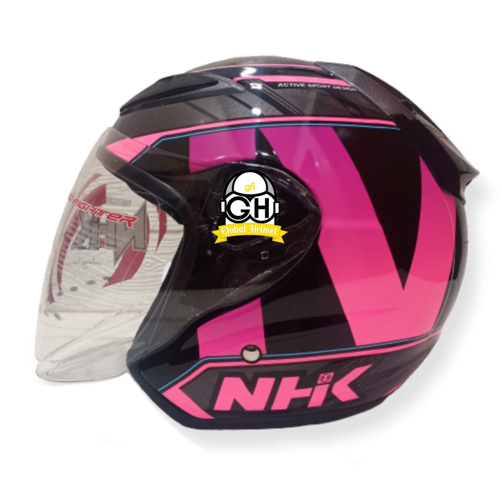 NHK HELM R6 WAVE BLACK PINK R-6 SINGLE VISOR MOTIF