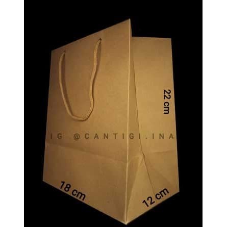 

NEW Paper Bag Cokelat Tebal 18 x 12 x 22 cm