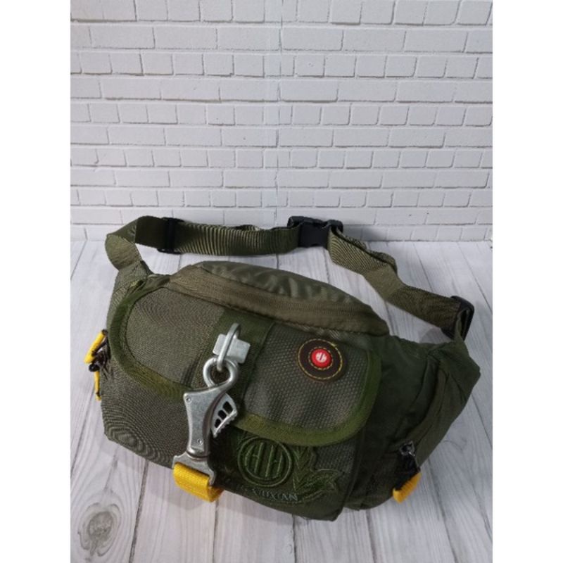 Tas pinggang waistbag import original pria bahan waterproof anti air