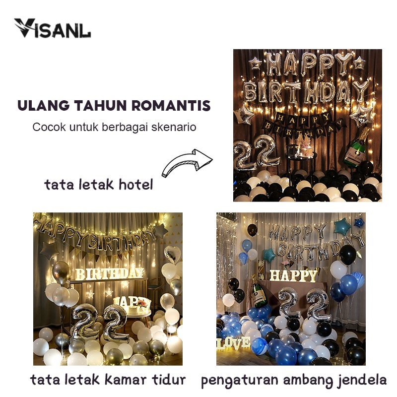 Balon Foil Happy Birthday Set / Balon Foil  Paket Huruf Ulang Tahun Letter Set