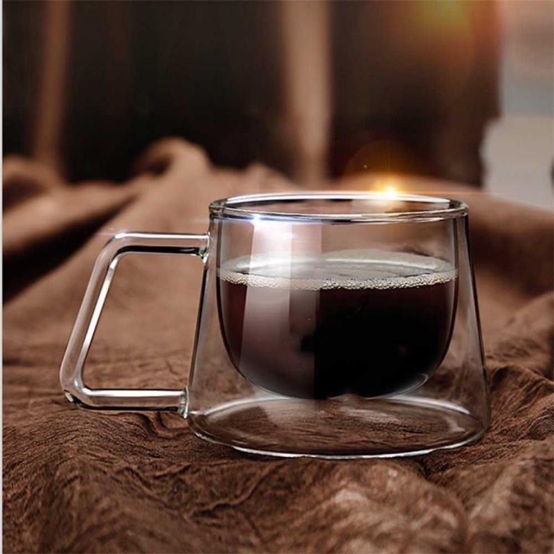 Cangkir Kopi Gelas Anti Panas Double Wall Glass Unik Design Koleksi-Kopi 200ml