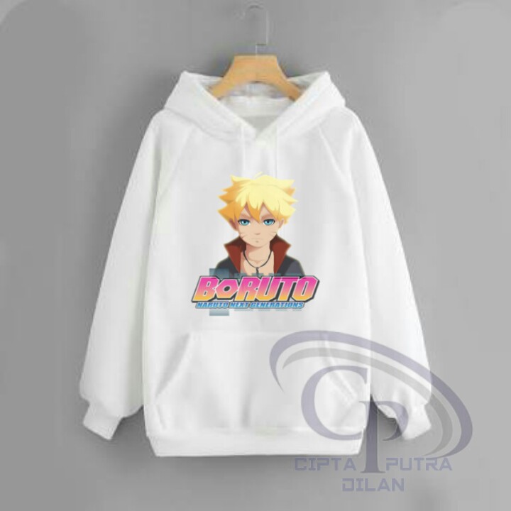 jaket sweater anak boruto logo
