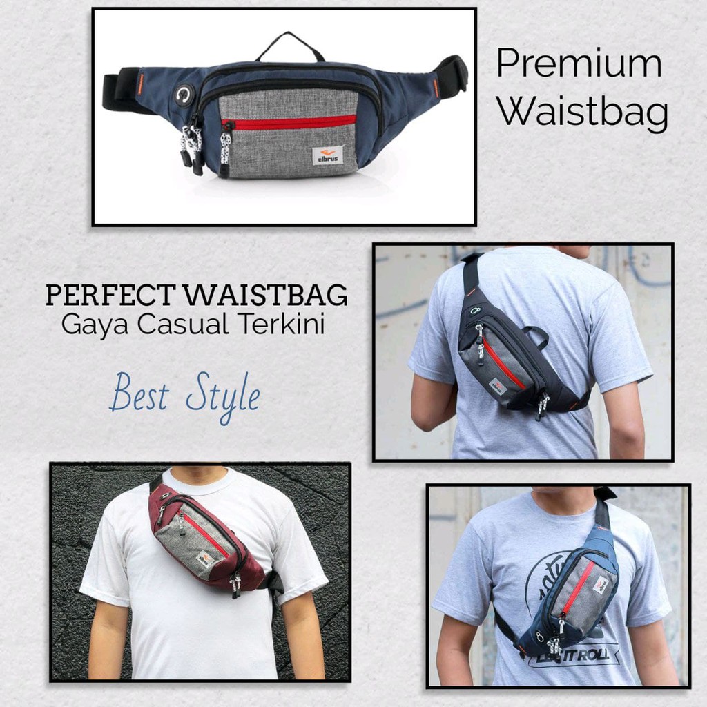 Tas Selempang Waistbag Cowok Hitam Navy Tas Wasbag Waitbag Wastbag Wistbag Wesbag Weistbag Pria