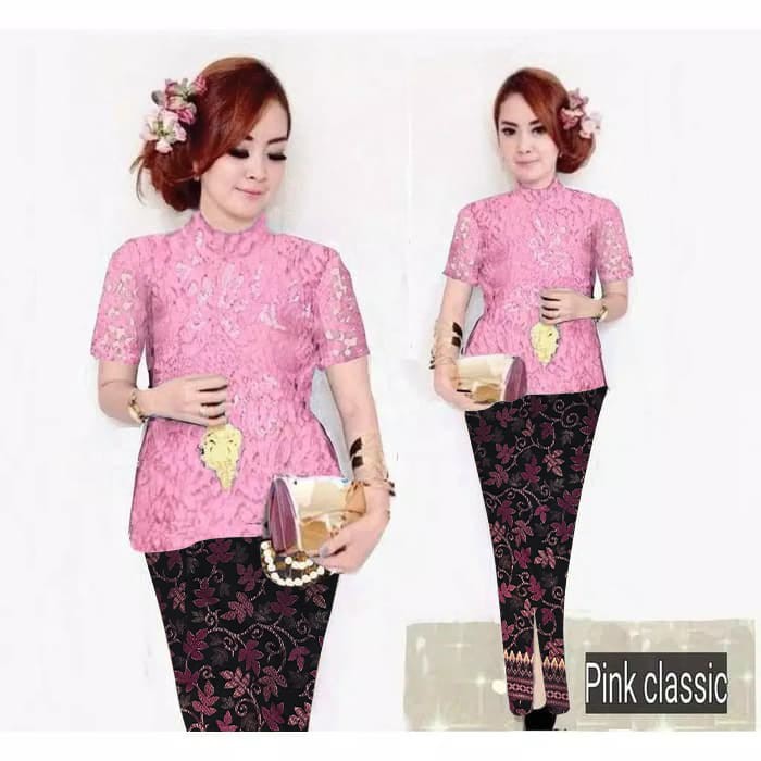 Set Kebaya Srikandi Premium Brukat Corneli Tebal + Rok Batik SemiSutera