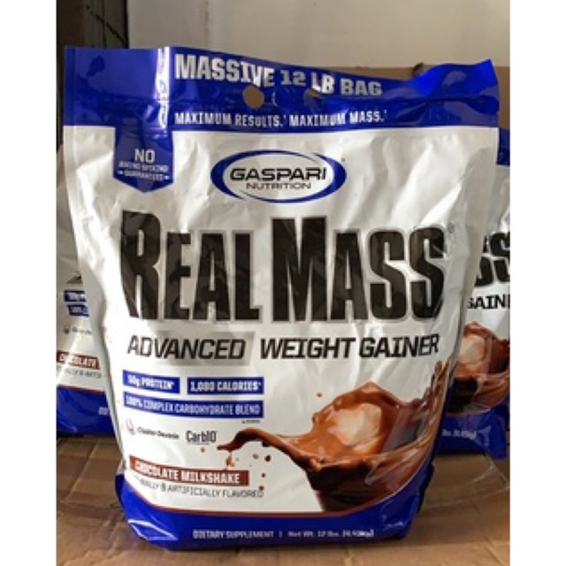 Gaspari Nutrition Real Mass 12lbs Advance Weight Gainer Complex Carb
